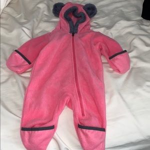 Columbia pink bear onesie fleece